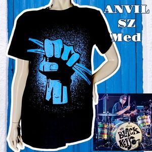 Black T-Shirt with Blue Graphic
